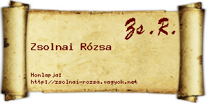Zsolnai Rózsa névjegykártya