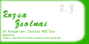 rozsa zsolnai business card